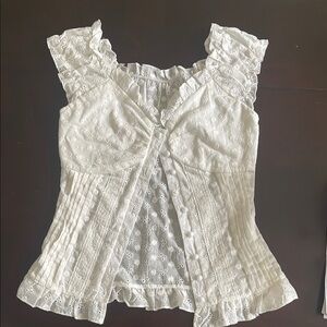 White Vintage Lace Women's Top